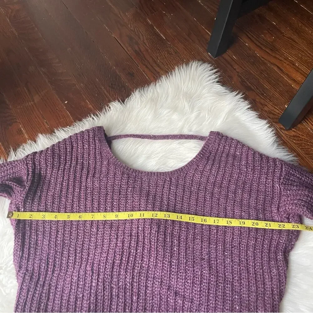 Purple Open Back Crop Sweater Size small